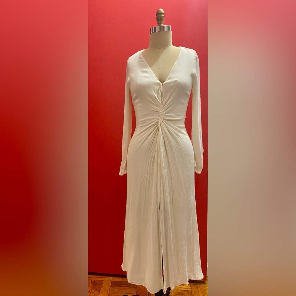 Reformation Gatsby White Bridal Long Sleeve Dress 6
